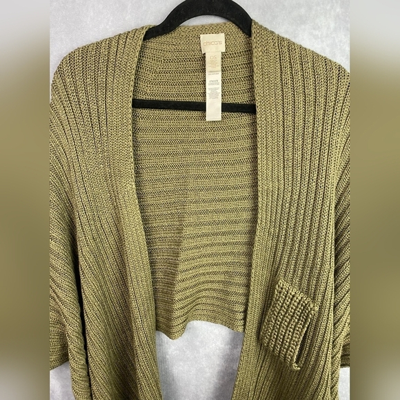 Chico’s Versatile Knit Basketweave Wrap w/Pull Through Feature Sand Color OS - Picture 2 of 9